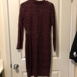 Charlotte Russe size large maroon lace dress